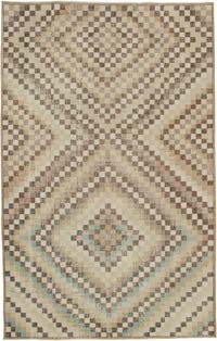Vintage Turkish Hand-Knotted Rug - 5' 8" x 8' 10" (68" x 106")