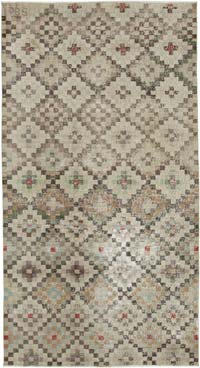 Retro Vintage Turkish Hand-Knotted Rug - 4' 11" x 9' 3" (59" x 111")