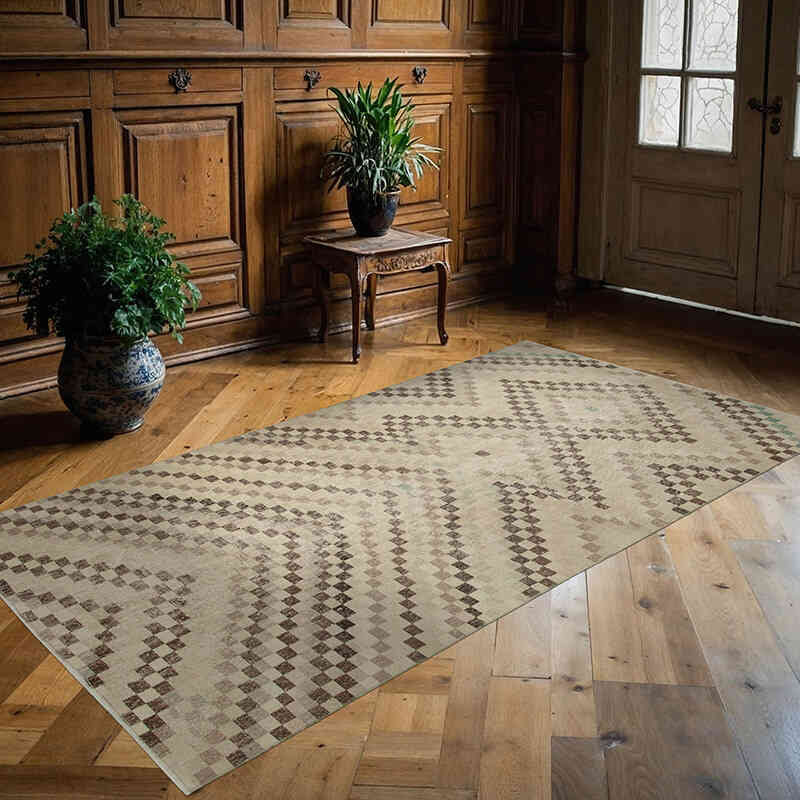 Vintage Turkish Hand-Knotted Rug - 4' 8" x 8' 8" (56" x 104") - K0038201