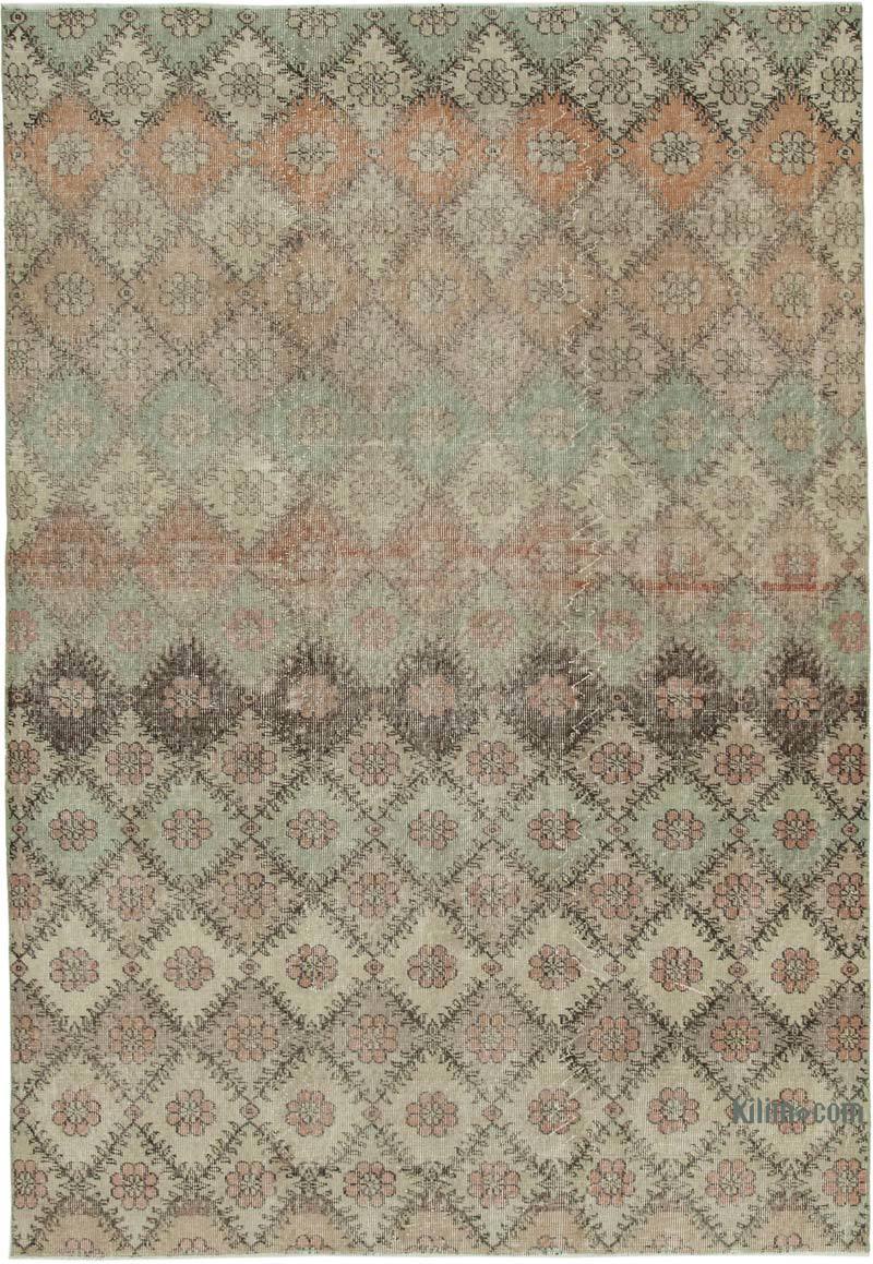Retro Vintage Turkish Hand-Knotted Rug - 6'  x 8' 8" (72 in. x 104 in.) - K0038209