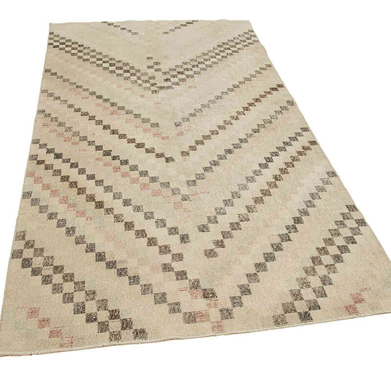 Vintage Turkish Hand-Knotted Rug - 4' 10" x 8' 10" (58" x 106") - K0038214