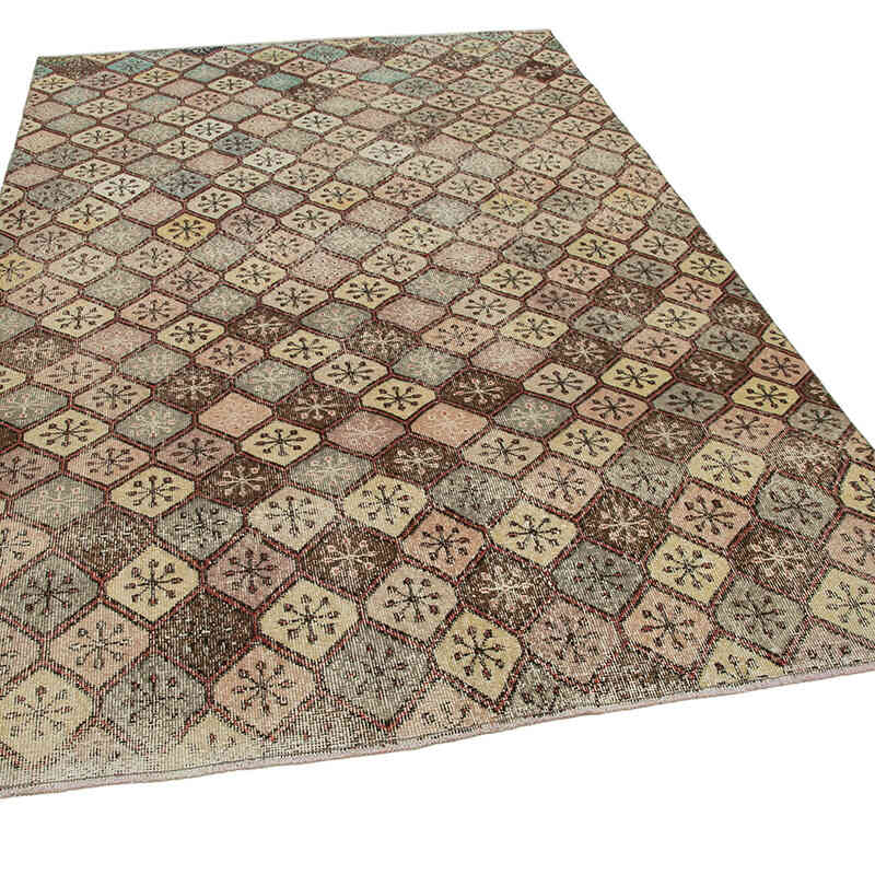 Retro Vintage Turkish Hand-Knotted Rug - 5' 10" x 9' 2" (70 in. x 110 in.) - K0038219