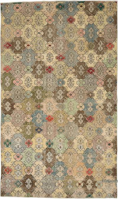 Retro Vintage Turkish Hand-Knotted Rug - 5' 10" x 9' 7" (70 in. x 115 in.)