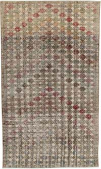 Retro Vintage Turkish Hand-Knotted Rug - 5' 7" x 9' 7" (67" x 115")