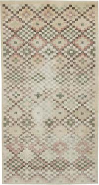 Retro Vintage Turkish Hand-Knotted Rug - 5' 1" x 9' 8" (61" x 116")