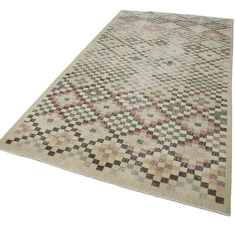 Retro Vintage Turkish Hand-Knotted Rug - 5' 1" x 9' 8" (61 in. x 116 in.) - K0038250