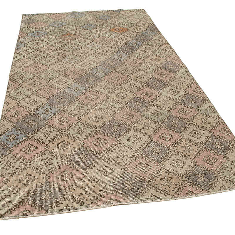 Retro Vintage Turkish Hand-Knotted Rug - 4' 11" x 9' 3" (59" x 111") - K0038262
