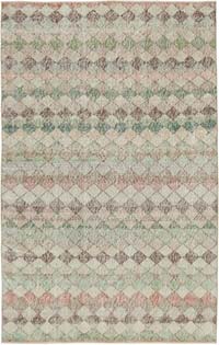 Retro Vintage Turkish Hand-Knotted Rug - 4' 10