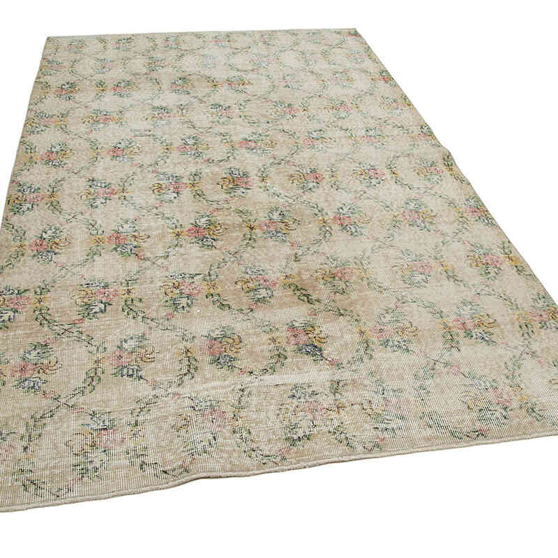 Retro Vintage Turkish Hand-Knotted Rug - 5' 5" x 8' 6" (65 in. x 102 in.) - K0038307
