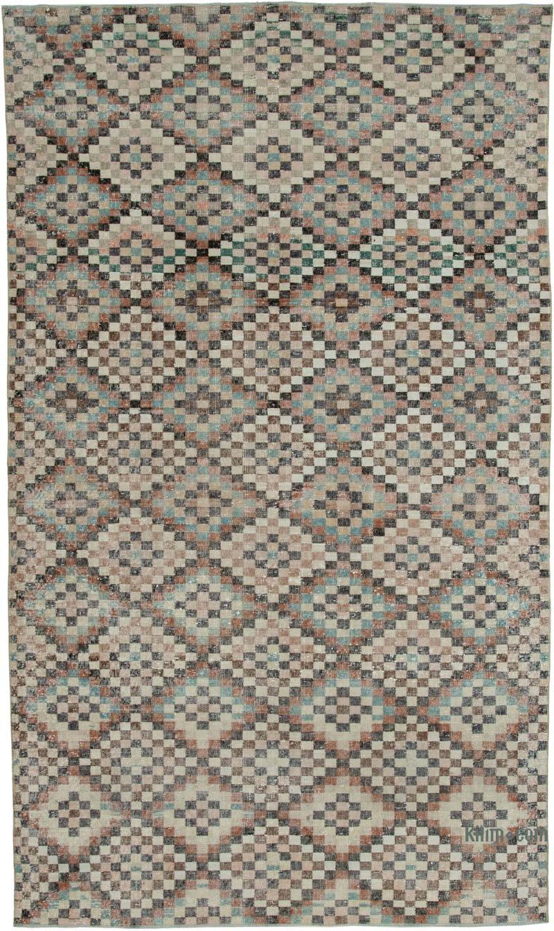 Retro Vintage Turkish Hand-Knotted Rug - 6' 3" x 10' 8" (75 in. x 128 in.) - K0038325
