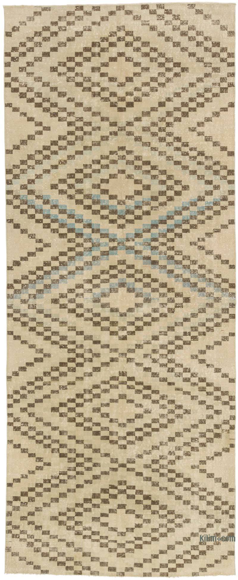 Alfombra Vintage Turca Anudada a Mano - 142 cm x 349 cm - K0038326