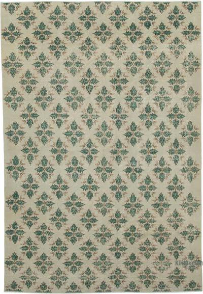 Retro Vintage Turkish Hand-Knotted Rug - 6' 7" x 9' 8" (79 in. x 116 in.)