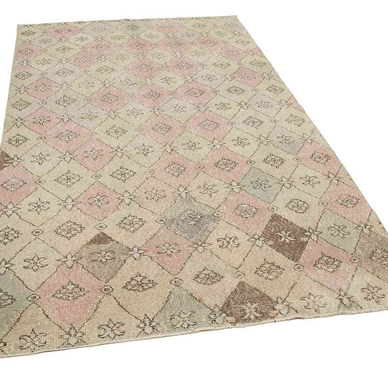 Retro Vintage Turkish Hand-Knotted Rug - 5'  x 8' 6" (60" x 102") - K0038342