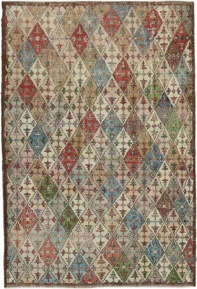 Retro Vintage Turkish Hand-Knotted Rug - 6'  x 8' 10" (72 in. x 106 in.)