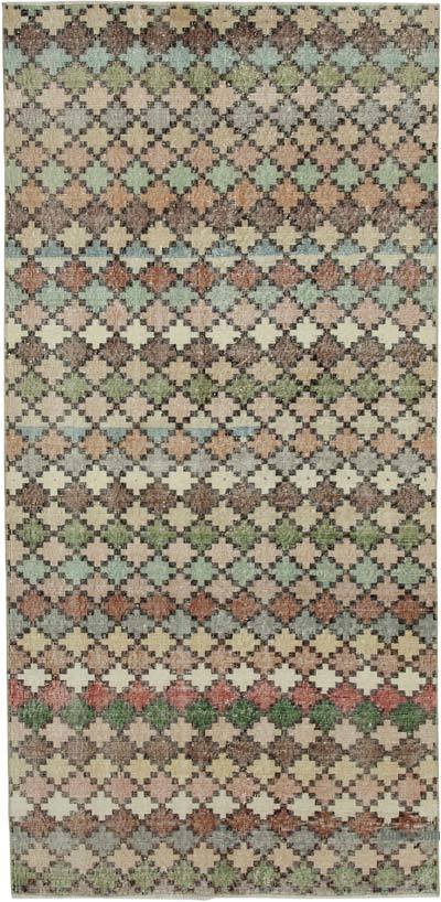 Retro Vintage Turkish Hand-Knotted Rug - 4' 5" x 9' 2" (53 in. x 110 in.)