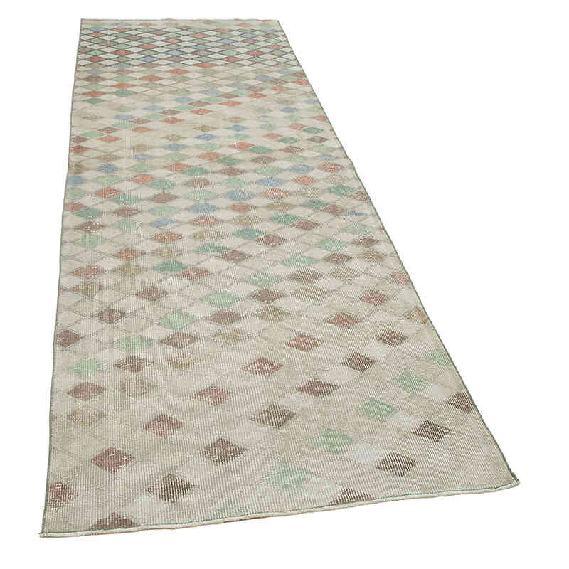 Retro Hand-Knotted Vintage Runner - 3' 4" x 9' 1" (40 in. x 109 in.) - K0038384