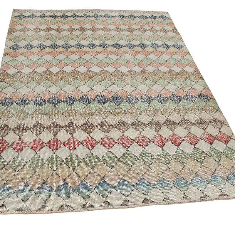 Vintage Turkish Hand-Knotted Rug - 4' 11" x 7' 1" (59 in. x 85 in.) - K0038394