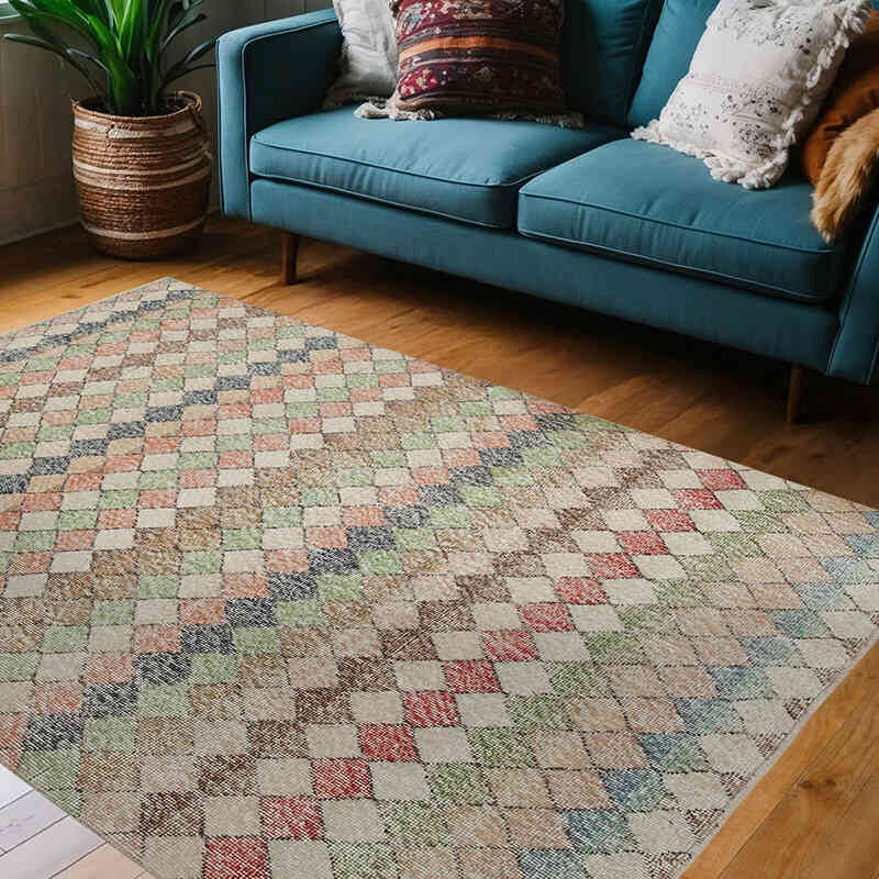 Vintage Turkish Hand-Knotted Rug - 4' 11" x 7' 1" (59" x 85") - K0038394