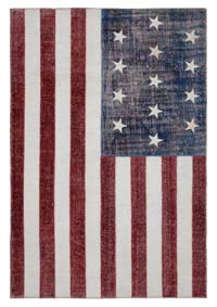 Amerikan Bayraklı Patchwork Halı - 200 cm x 300 cm