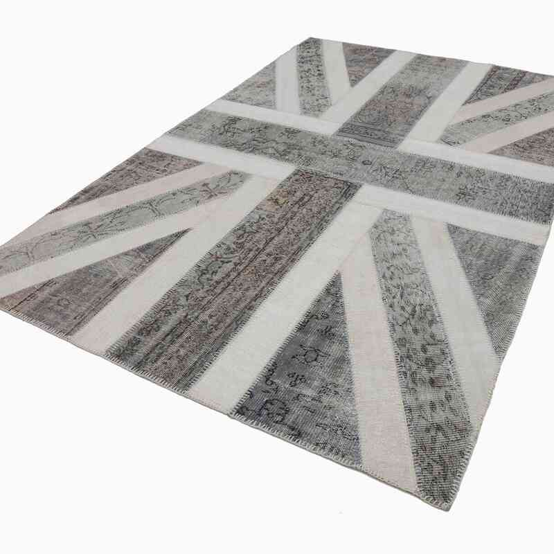 İngiltere Bayraklı Patchwork Halı - 201 cm x 305 cm - K0038410