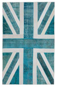 Patchwork Británica Flag Rug - 192 cm x 303 cm