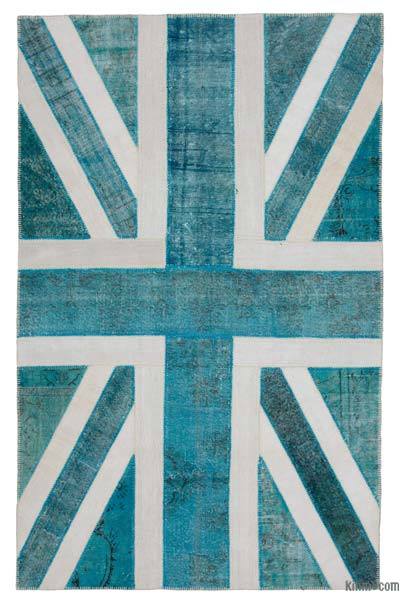 İngiltere Bayraklı Patchwork Halı - 192 cm x 303 cm