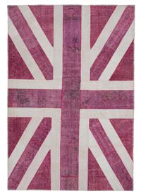 Rosado Patchwork Británica Flag Rug - 208 cm x 305 cm