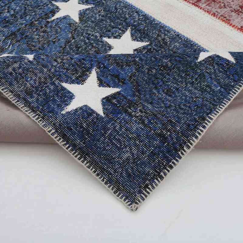 Çok Renkli Amerikan Bayraklı Patchwork Halı - 203 cm x 301 cm - K0038429