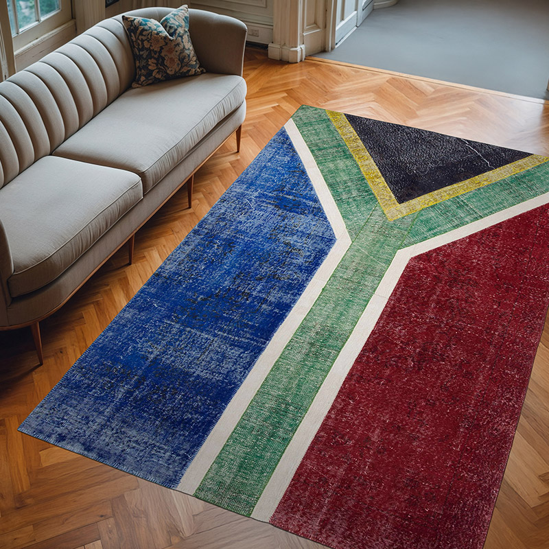Multicolor Patchwork Hand-Knotted Turkish Rug - 6' 6" x 9' 9" (78" x 117") - K0038433