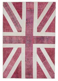 Red Patchwork Hand-Knotted Turkish Rug - 6' 9" x 9' 11" (81" x 119")