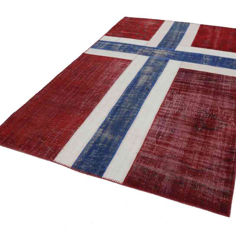 Norveç Bayraklı Patchwork Halı - 197 cm x 288 cm - K0038452