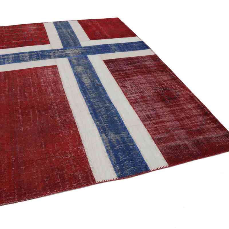 Patchwork Hand-Knotted Turkish Rug - 6' 6" x 9' 5" (78 in. x 113 in.) - K0038452