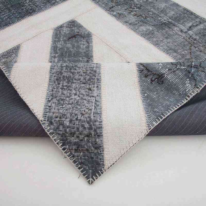 Gri İngiltere Bayraklı Patchwork Halı - 245 cm x 305 cm - K0038463