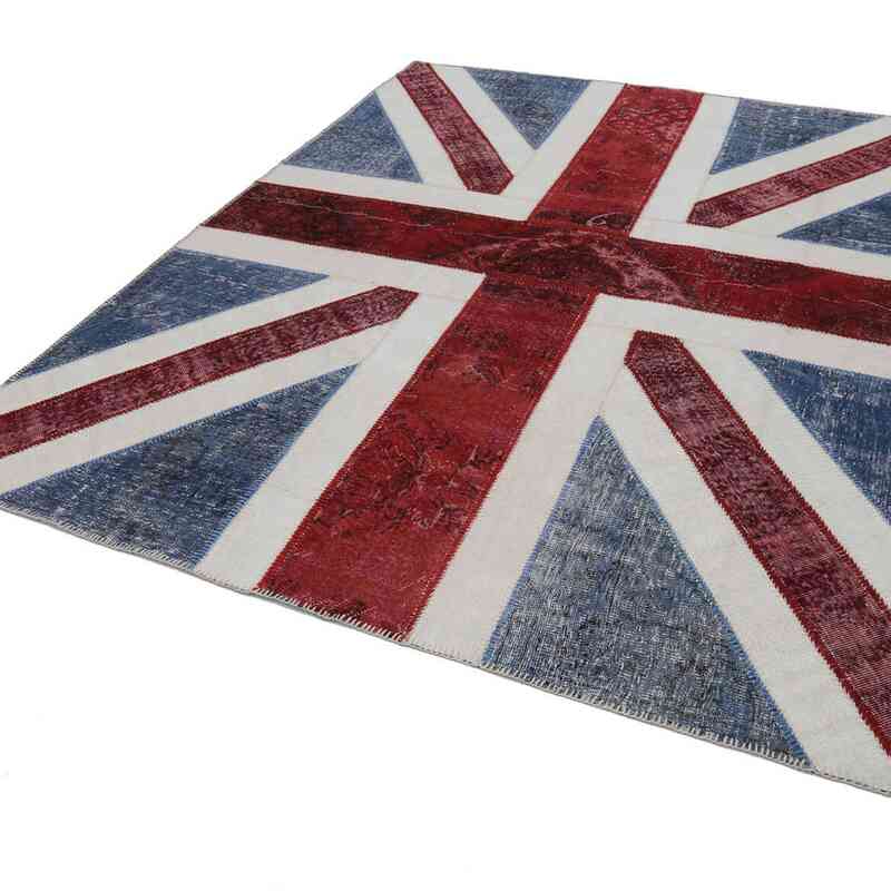 İngiltere Bayraklı Patchwork Halı - 246 cm x 305 cm - K0038465