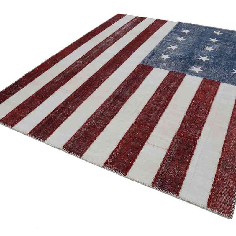 Amerikan Bayraklı Patchwork Halı - 244 cm x 304 cm - K0038468