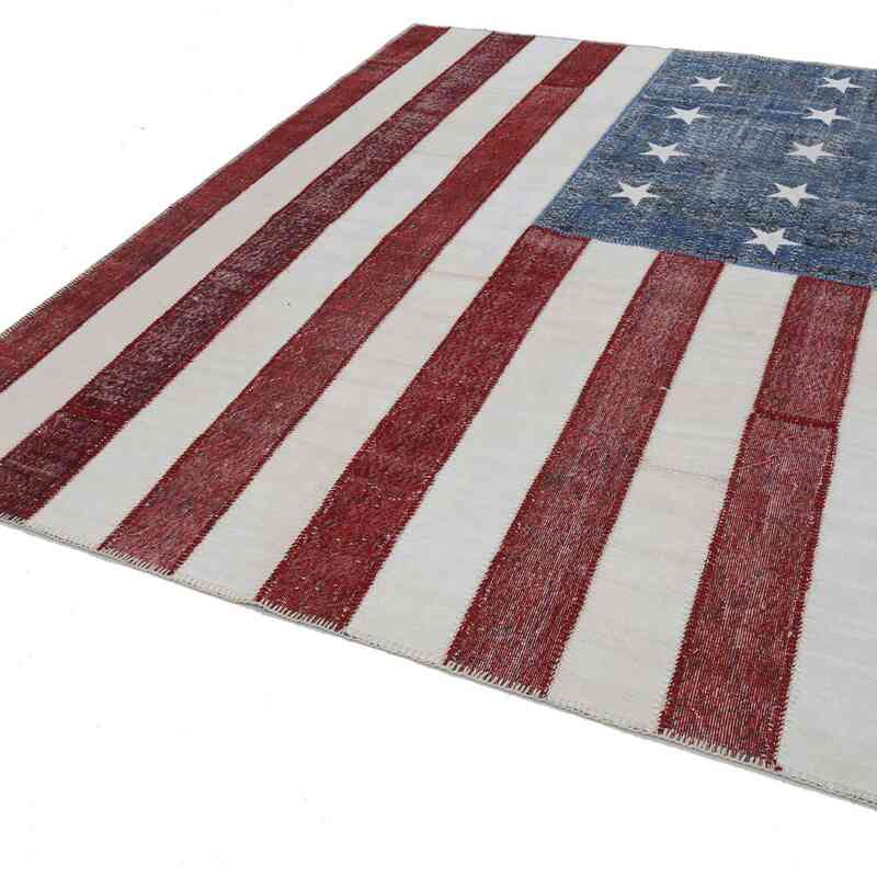 Amerikan Bayraklı Patchwork Halı - 243 cm x 300 cm - K0038470