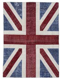 Patchwork Británica Flag Rug - 172 cm x 240 cm