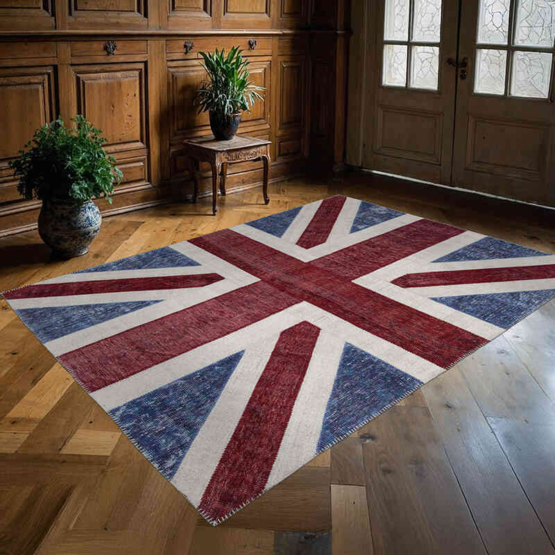 Patchwork Hand-Knotted Turkish Rug - 5' 8" x 7' 10" (68" x 94") - K0038493