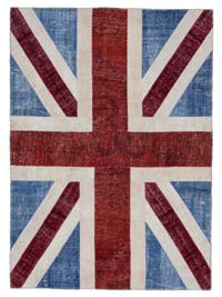 Patchwork Británica Flag Rug - 172 cm x 242 cm