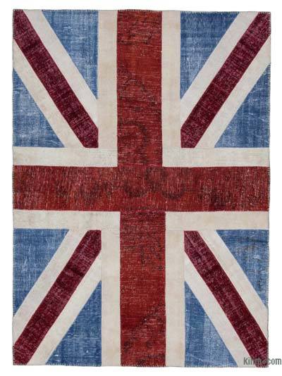 İngiltere Bayraklı Patchwork Halı - 172 cm x 242 cm