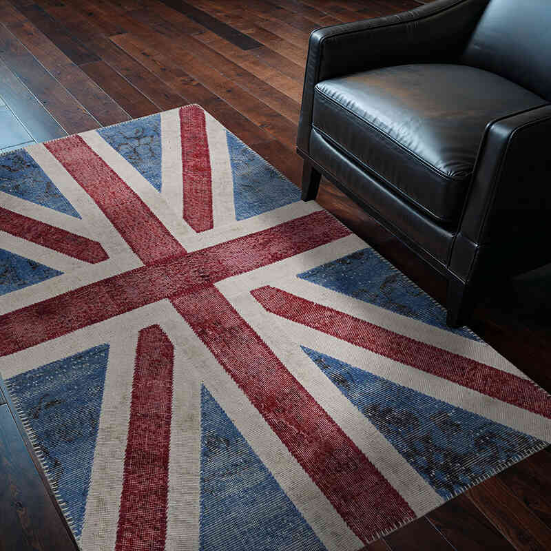 Patchwork Británica Flag Rug - 122 cm x 182 cm - K0038506