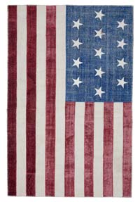 Patchwork Estados Unidos Flag Rug - 196 cm x 300 cm