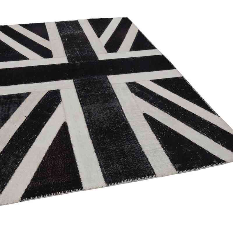 Negro Patchwork Británica Flag Rug - 202 cm x 305 cm - K0038510