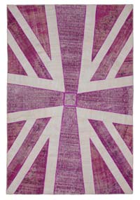 Pink Patchwork Hand-Knotted Turkish Rug - 6' 8" x 10'  (80" x 120")