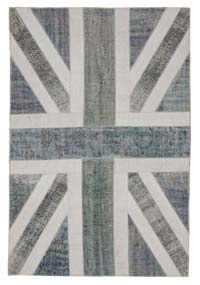 Gris Patchwork Británica Flag Rug - 200 cm x 300 cm