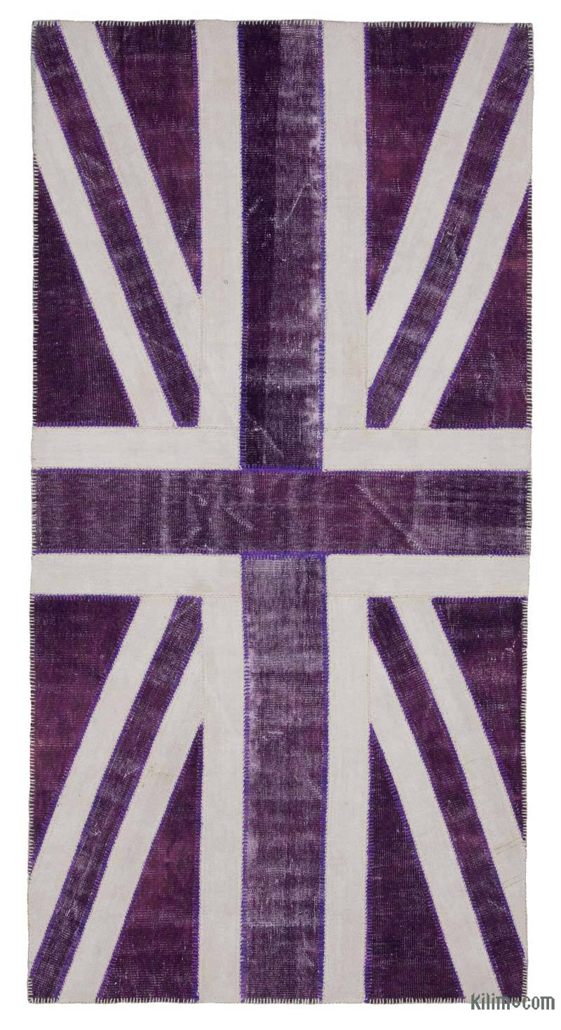 Purple Patchwork Hand-Knotted Turkish Rug - 5'  x 9' 11" (60 in. x 119 in.) - K0038517