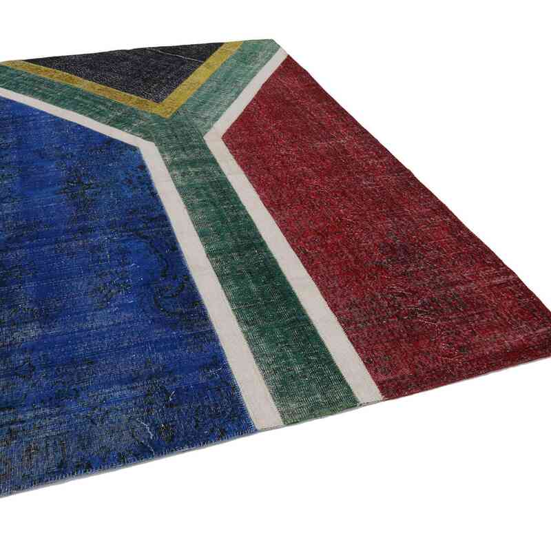 Çok Renkli Güney Afrikan Bayraklı Patchwork Halı - 201 cm x 298 cm - K0038522