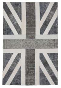 Gris Patchwork Británica Flag Rug - 200 cm x 302 cm