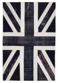 İngiltere Bayraklı Patchwork Halı - 203 cm x 300 cm
