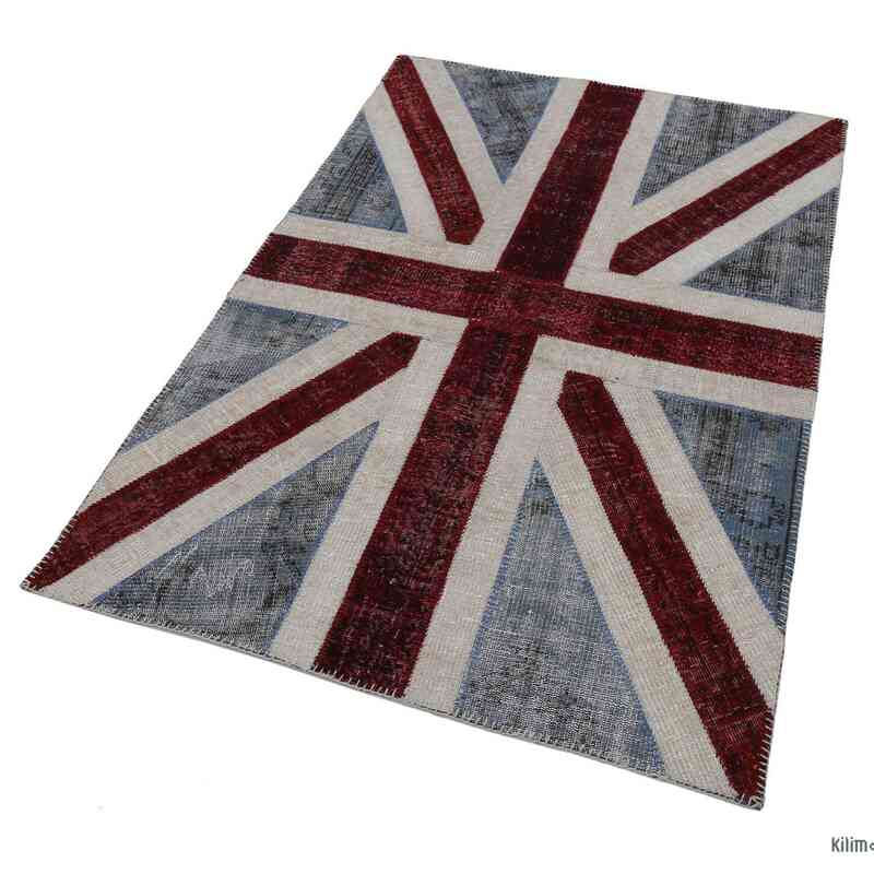 Patchwork Hand-Knotted Turkish Rug - 4'  x 6'  (48" x 72") - K0038535